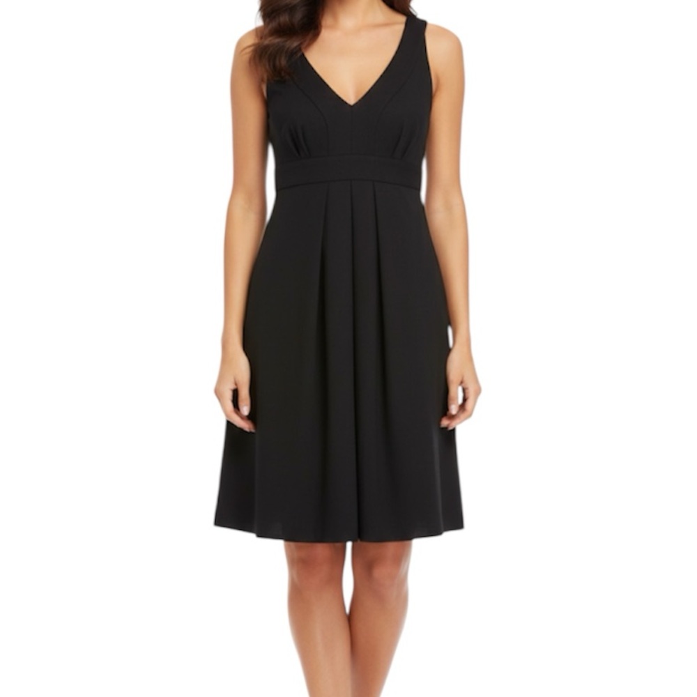 Theory Black Sleeveless V-Neck Virgin Wool A-line Casual Dress Size 6
